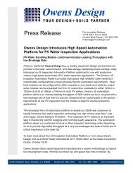 Owens Design Introduces High Speed Automation Platform for PV ...