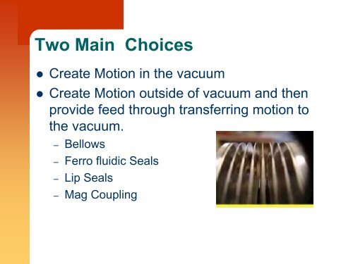 Vacuum Design Constraints and Considerations - Owens Design