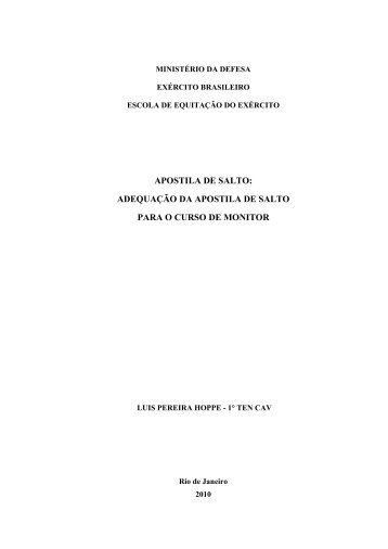 Apostila de Salto - Escola de Equitação do Exército