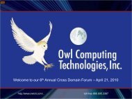 view pdf presentation - Owl Computing Technologies, Inc.