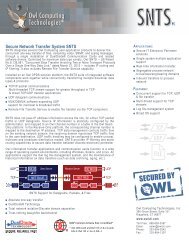 Download SNTS Datasheet - Owl Computing Technologies, Inc.