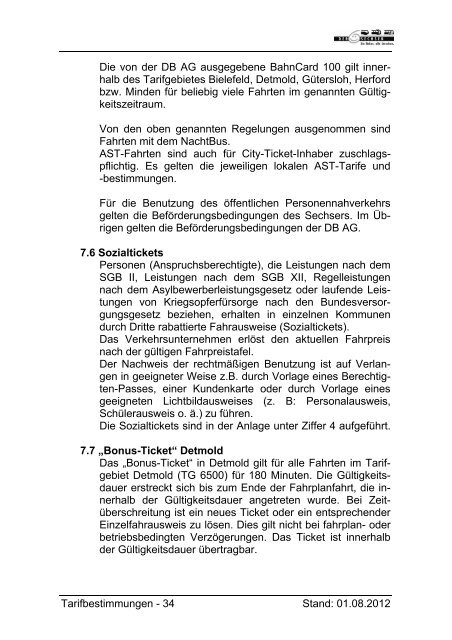 Tarifbestimmungen Â»Der Sechser - MoBiel GmbH