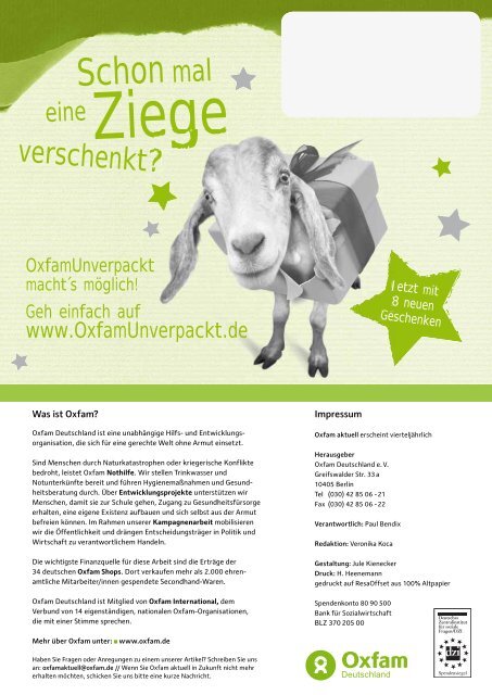 Wissen ist Macht - Bildung darf kein Privileg sein - Oxfam