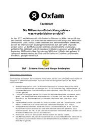 Factsheet mit Fakten und Kurzinfos zum Stand der - Oxfam