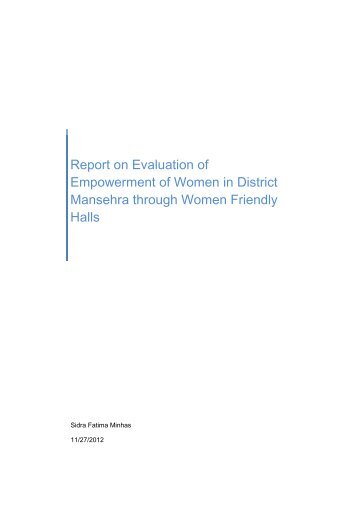 Report on Evaluation of Empowerment of Women in District ... - Oxfam