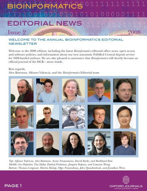 bioinformatics editorial news - Oxford Journals