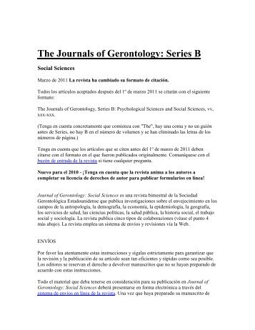 The Journals of Gerontology: Series B - Oxford Journals