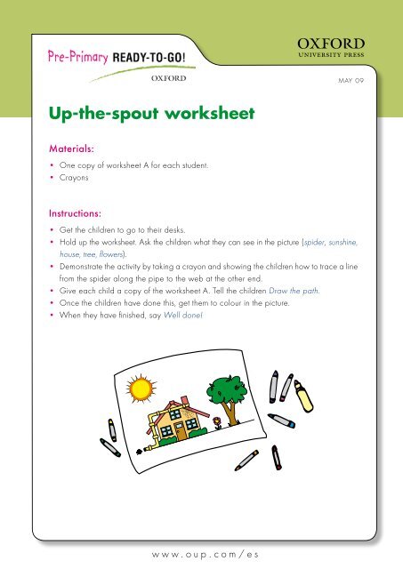 Up-the-spout worksheet