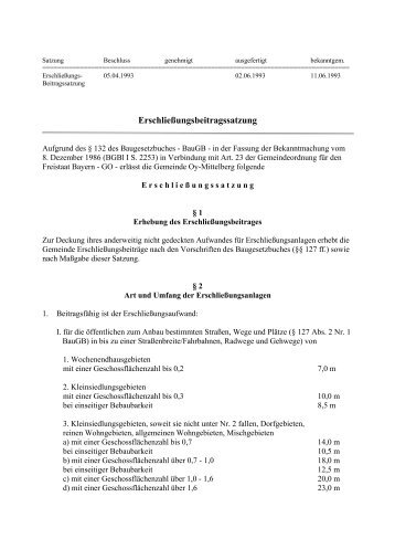 Erschließungsbeitragssatzung - in Oy-Mittelberg