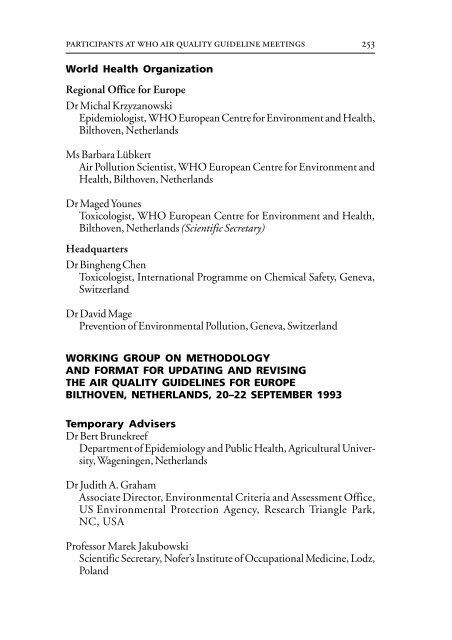 Air Quality Guidelines - World Health Organization Regional Office ...