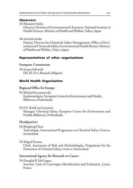 Air Quality Guidelines - World Health Organization Regional Office ...