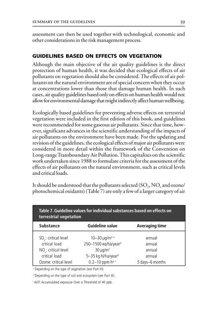 Air Quality Guidelines - World Health Organization Regional Office ...