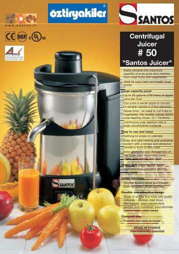 Centrifugal Juicer Santos Juicer