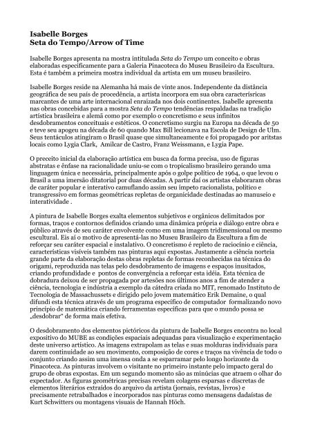 Isabelle Borges - texto imprensa