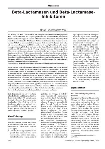 Beta-Lactamasen und Beta-Lactamase- Inhibitoren