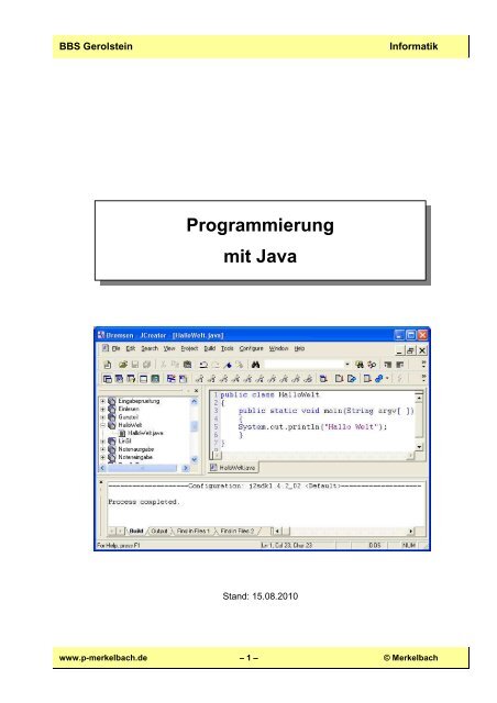 Programmierung mit Java.pdf - von P. Merkelbach