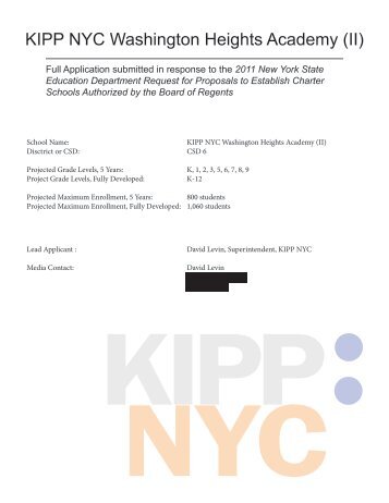 KIPP NYC Washington Heights Academy (II) - p-12 - New York State ...