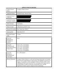 APPLICATION SUMMARY Charter School Name Compass Charter ...