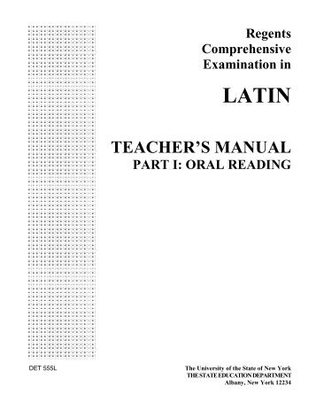 Regents Comprehensive Examination in Latin Teacher's ... - p-12