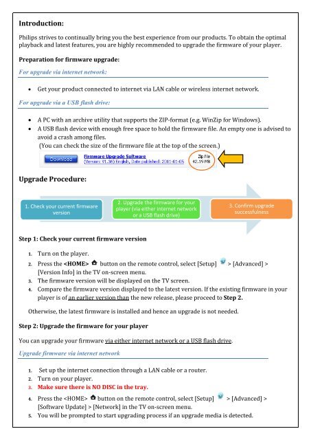 Introduction: Upgrade Procedure: - Philips