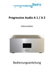 Progressive Audio A 1 / A 2 Bedienungsanleitung