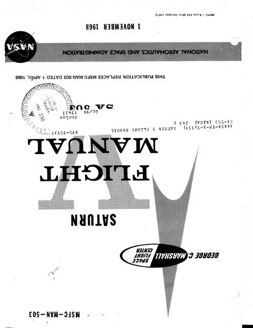 Saturn Flight Manual Sa 503 Ibiblio Saturn Flight Manual Sa 503 Ibiblio