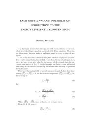 LambShift & Vacuum Polarization Corrections To The Energy Levels ...