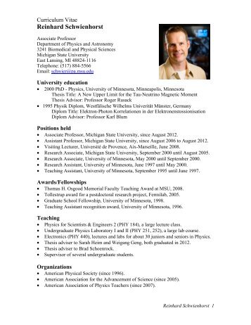 Curriculum Vitae - Michigan State University