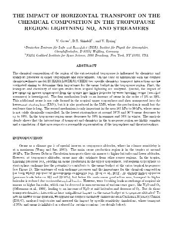 The impact of horizontal transport on the chemical composition in ...