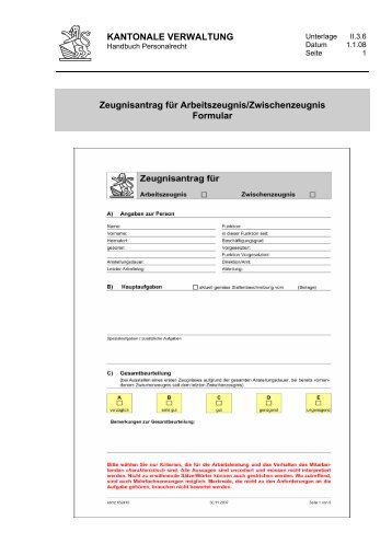 Zeugnisantrag fÃ¼r Arbeitszeugnis/Zwischenzeugnis