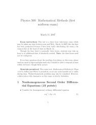 Physics 500: Mathematical Methods (first midterm exam)