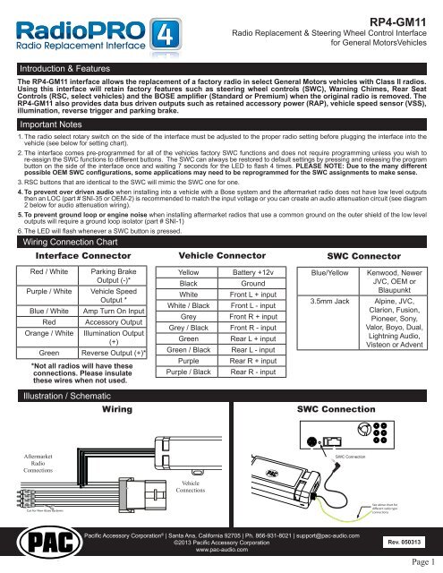 Please click here for the RP4-GM11 instruction manual - PAC Audio