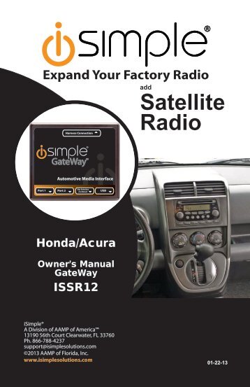 Please click here for the ISSR12 Honda Acura ... - PAC Audio