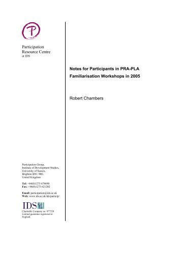 R Chambers - Notes for participants in PRA-PLA course.pdf - PACA