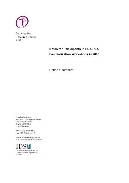 R Chambers - Notes for participants in PRA-PLA course.pdf - PACA