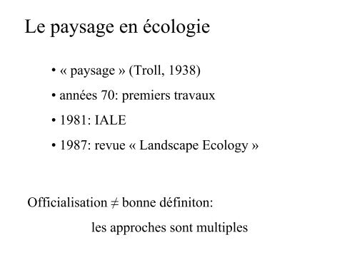 Ecologie du paysage, Fragmentation, Corridorsâ¦