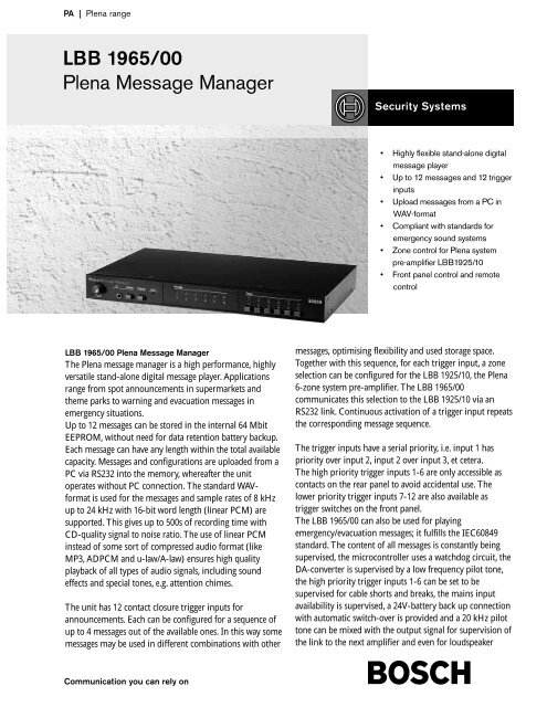 Lbb 1965 00 Plena Message Manager Pacat Co Uk