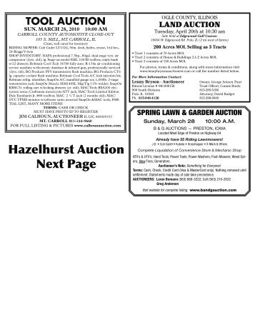 Hazelhurst Auction Next Page - Prairie Advocate