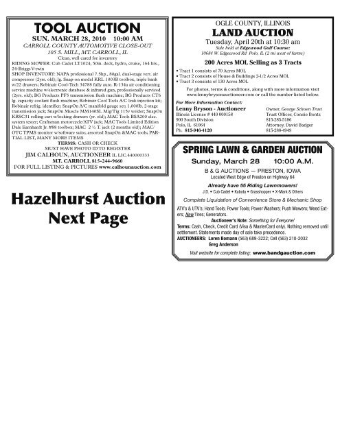 Hazelhurst Auction Next Page - Prairie Advocate