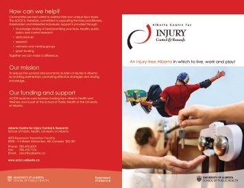 ACICR Brochure - Alberta Centre for Injury Control & Research