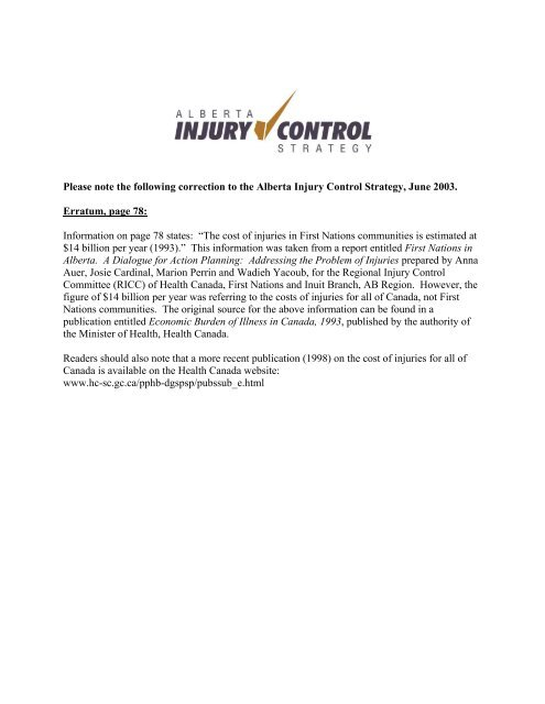 JUNE 2003 - Alberta Centre for Injury Control & Research