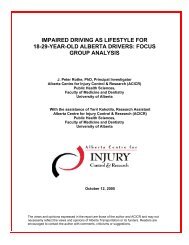 impaired driving as lifestyle for 18-29-year-old alberta drivers: focus ...