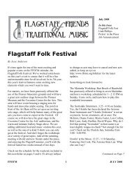 Flagstaff Folk Festival Schedule - Flagstaff Friends of Traditional Music