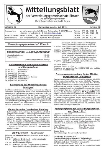 Mitteilungsblatt - Verwaltungsgemeinschaft Ebrach