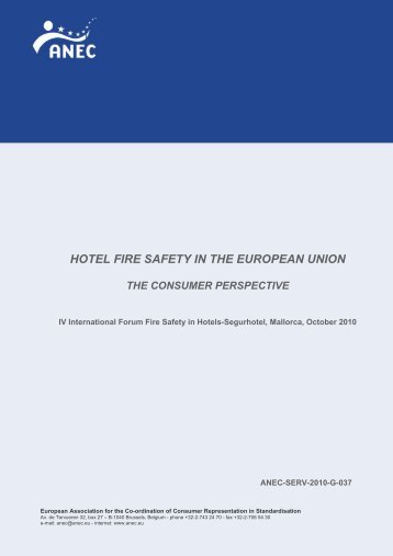 HOTEL FIRE SAFETY IN THE EUROPEAN UNION - ANEC