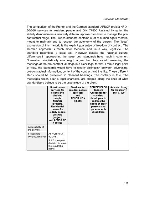 Services Standards: Defining the Core Consumer Elements ... - ANEC