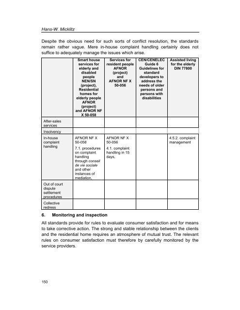 Services Standards: Defining the Core Consumer Elements ... - ANEC