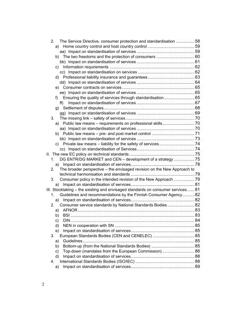 Services Standards: Defining the Core Consumer Elements ... - ANEC