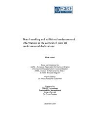 Benchmarking and additional environmental information in ... - ANEC