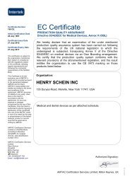 Products included in the certificate no - Henry Schein Corporate Brand